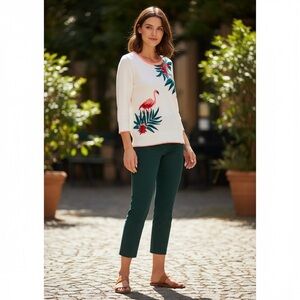 Land’s‎ End flamingo sweater size M